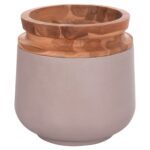 ΔΙΑΚΟΣΜΗΤΙΚΟ ΒΑΖΟ ΔΑΠΕΔΟΥ LINTER HM4662.05L FIBER CEMENT ΓΚΡΙ ΜΑΤ--ΞΥΛΟ ΤΕΑΚ Φ41x47Υεκ