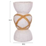ΔΙΑΚΟΣΜΗΤΙΚΟ ΒΑΖΟ ΔΑΠΕΔΟΥ MAYNARD HM4672.02L TERRACOTTA ΛΕΥΚΟ--RATTAN Φ32x62.5Υεκ. - Image 2