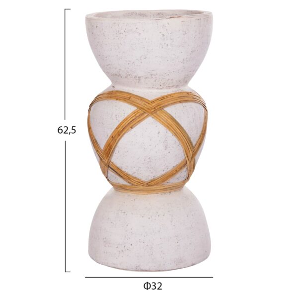 ΔΙΑΚΟΣΜΗΤΙΚΟ ΒΑΖΟ ΔΑΠΕΔΟΥ MAYNARD HM4672.02L TERRACOTTA ΛΕΥΚΟ--RATTAN Φ32x62.5Υεκ. - Image 2