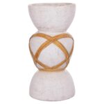 ΔΙΑΚΟΣΜΗΤΙΚΟ ΒΑΖΟ ΔΑΠΕΔΟΥ MAYNARD HM4672.02L TERRACOTTA ΛΕΥΚΟ--RATTAN Φ32x62.5Υεκ.