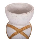 ΔΙΑΚΟΣΜΗΤΙΚΟ ΒΑΖΟ ΔΑΠΕΔΟΥ MAYNARD HM4672.02L TERRACOTTA ΛΕΥΚΟ--RATTAN Φ32x62.5Υεκ. - Image 4