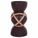 ΔΙΑΚΟΣΜΗΤΙΚΟ ΒΑΖΟ ΔΑΠΕΔΟΥ MAYNARD HM4672.07L TERRACOTTA ΣΟΚΟΛΑΤΙ-RATTAN Φ32x62.5Υεκ