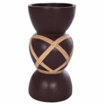 ΔΙΑΚΟΣΜΗΤΙΚΟ ΒΑΖΟ ΔΑΠΕΔΟΥ MAYNARD HM4672.07L TERRACOTTA ΣΟΚΟΛΑΤΙ-RATTAN Φ32x62.5Υεκ - Image 3