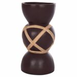 ΔΙΑΚΟΣΜΗΤΙΚΟ ΒΑΖΟ ΔΑΠΕΔΟΥ MAYNARD HM4672.07L TERRACOTTA ΣΟΚΟΛΑΤΙ-RATTAN Φ32x62.5Υεκ - Image 4