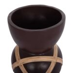 ΔΙΑΚΟΣΜΗΤΙΚΟ ΒΑΖΟ ΔΑΠΕΔΟΥ MAYNARD HM4672.07L TERRACOTTA ΣΟΚΟΛΑΤΙ-RATTAN Φ32x62.5Υεκ - Image 5