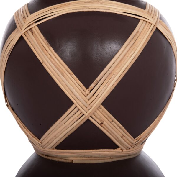 ΔΙΑΚΟΣΜΗΤΙΚΟ ΒΑΖΟ ΔΑΠΕΔΟΥ MAYNARD HM4672.07L TERRACOTTA ΣΟΚΟΛΑΤΙ-RATTAN Φ32x62.5Υεκ - Image 6
