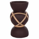 ΔΙΑΚΟΣΜΗΤΙΚΟ ΒΑΖΟ ΔΑΠΕΔΟΥ MAYNARD HM4672.07S TERRACOTTA ΣΟΚΟΛΑΤΙ-RATTAN Φ27.5x50Υεκ - Image 3