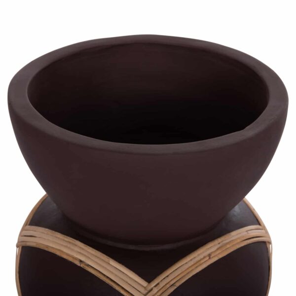ΔΙΑΚΟΣΜΗΤΙΚΟ ΒΑΖΟ ΔΑΠΕΔΟΥ MAYNARD HM4672.07S TERRACOTTA ΣΟΚΟΛΑΤΙ-RATTAN Φ27.5x50Υεκ - Image 5