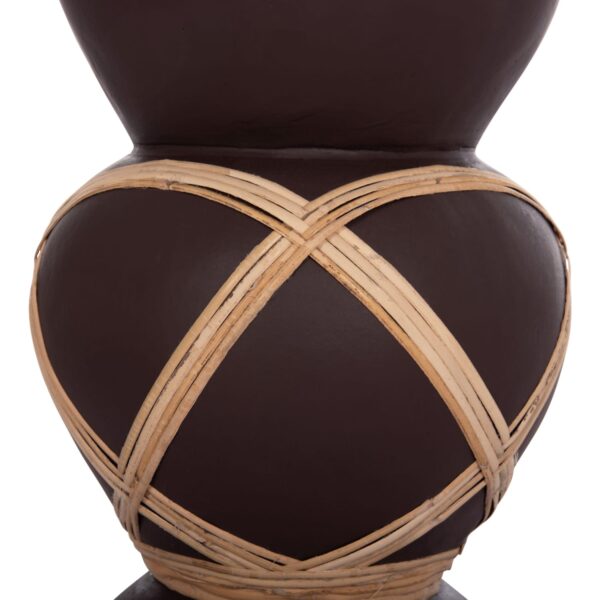 ΔΙΑΚΟΣΜΗΤΙΚΟ ΒΑΖΟ ΔΑΠΕΔΟΥ MAYNARD HM4672.07S TERRACOTTA ΣΟΚΟΛΑΤΙ-RATTAN Φ27.5x50Υεκ - Image 6