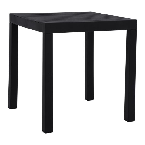 DALTON Τραπέζι Κήπου-Βεράντας Μέταλλο Βαφή Μαύρο, PP-UV Μαύρο 72x72x74cm - Image 2