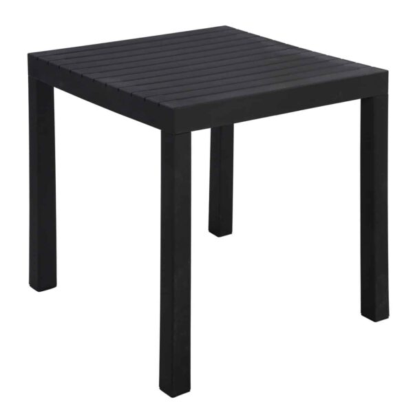 DALTON Τραπέζι Κήπου-Βεράντας Μέταλλο Βαφή Μαύρο, PP-UV Μαύρο 72x72x74cm - Image 3