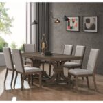 KING Set Τραπεζαρία Ξύλινη Σαλονιού: Τραπέζι+6 Καρέκλες, Antique Grey, Ύφασμα Αν.Γκρι Table200x100x75 -Chair51x63x99 - Image 2