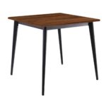 VIDAL Τραπέζι Μέταλλο Βαφή Μαύρο, Επιφάνεια 80x80cm/16mm Contract Sliq Walnut 81x81x73cm - Image 2