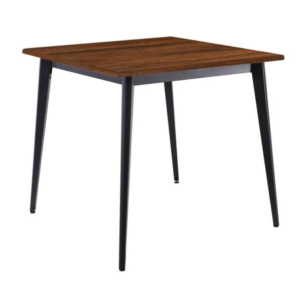 VIDAL Τραπέζι Μέταλλο Βαφή Μαύρο, Επιφάνεια 80x80cm/16mm Contract Sliq Walnut 81x81x73cm - Image 2