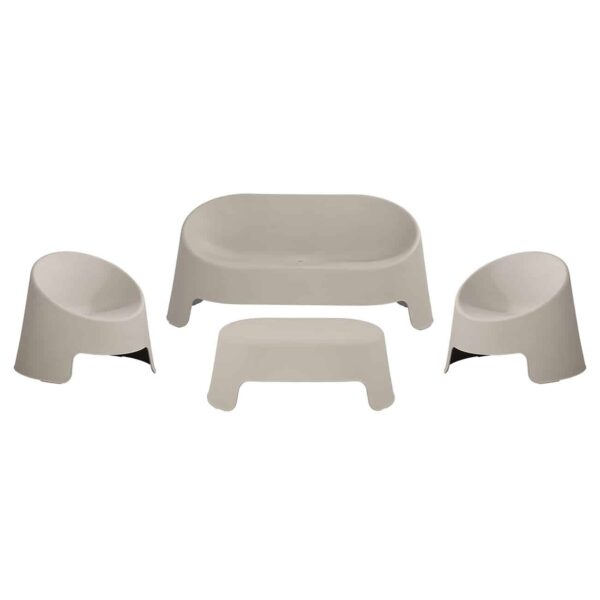 COLT Set Κήπου Καθιστικό: Τραπεζάκι + Καναπέ 2θέσιο + 2 Καρέκλες, PP-UV Γκρι Table + Sofa 2Seat + 2 Chairs - Image 2