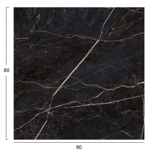 ΕΠΙΦΑΝΕΙΑ ΤΡΑΠΕΖΙΟΥ ΤΕΤΡΑΓΩΝΗ HPL HM5839.34 BLACK MARBLE 80x80εκ - Image 2