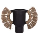 ΕΠΙΤΡΑΠΕΖΙΟ ΔΙΑΚΟΣΜΗΤΙΚΟ ΒΑΖΟ ALICA HM4668.01L ΜΑΥΡΗ ΤΕΡΑΚΟΤΑ & GRASS--64x22x38Υεκ