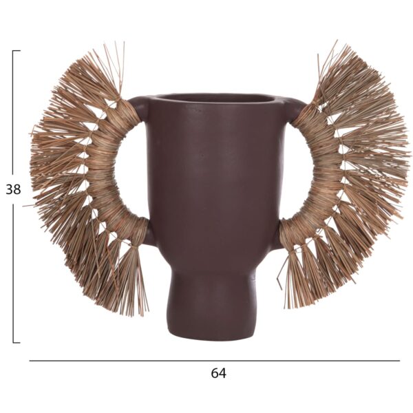 ΕΠΙΤΡΑΠΕΖΙΟ ΔΙΑΚΟΣΜΗΤΙΚΟ ΒΑΖΟ ALICA HM4668.07L ΣΟΚΟΛΑΤΙ ΤΕΡΑΚΟΤΑ & GRASS--64x22x38Υεκ - Image 2