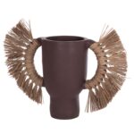 ΕΠΙΤΡΑΠΕΖΙΟ ΔΙΑΚΟΣΜΗΤΙΚΟ ΒΑΖΟ ALICA HM4668.07L ΣΟΚΟΛΑΤΙ ΤΕΡΑΚΟΤΑ & GRASS--64x22x38Υεκ - Image 5