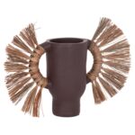 ΕΠΙΤΡΑΠΕΖΙΟ ΔΙΑΚΟΣΜΗΤΙΚΟ ΒΑΖΟ ALICA HM4668.07S ΣΟΚΟΛΑΤΙ ΤΕΡΑΚΟΤΑ & GRASS--55x19x34Υεκ - Image 4