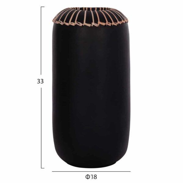 ΕΠΙΤΡΑΠΕΖΙΟ ΔΙΑΚΟΣΜΗΤΙΚΟ ΒΑΖΟ LENNOX HM4675.01S TΕΡΑΚΟΤΑ ΣΕ ΜΑΥΡΟ--Φ18x33Υεκ. - Image 2