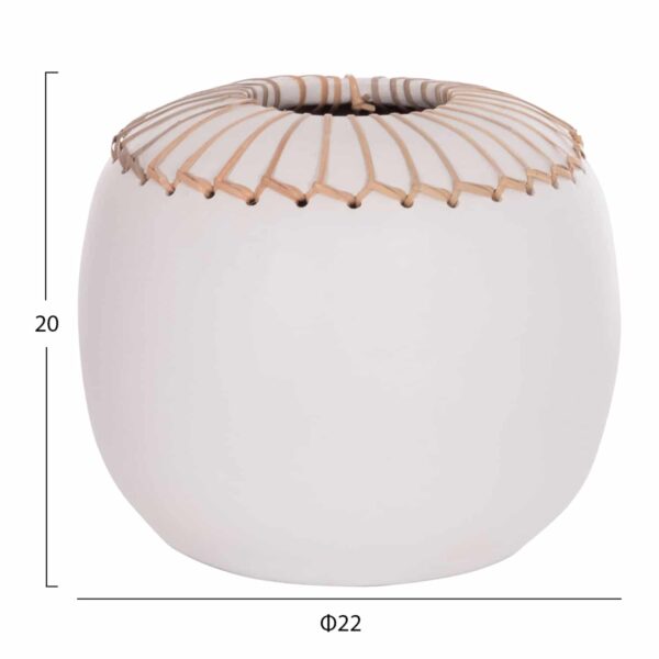 ΕΠΙΤΡΑΠΕΖΙΟ ΔΙΑΚΟΣΜΗΤΙΚΟ ΒΑΖΟ LENNOX HM4675.02L TΕΡΑΚΟΤΑ ΣΕ ΛΕΥΚΟ--Φ22x20Υεκ. - Image 2