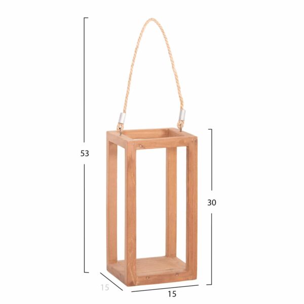 ΕΠΙΤΡΑΠΕΖΙΟ ΔΙΑΚΟΣΜΗΤΙΚΟ ΦΑΝΑΡΙ ΓΙΑ ΚΕΡΙ FENT HM4583 ΞΥΛΟ TEAK ΦΥΣΙΚΟ 15x15x30-53Υεκ. - Image 2