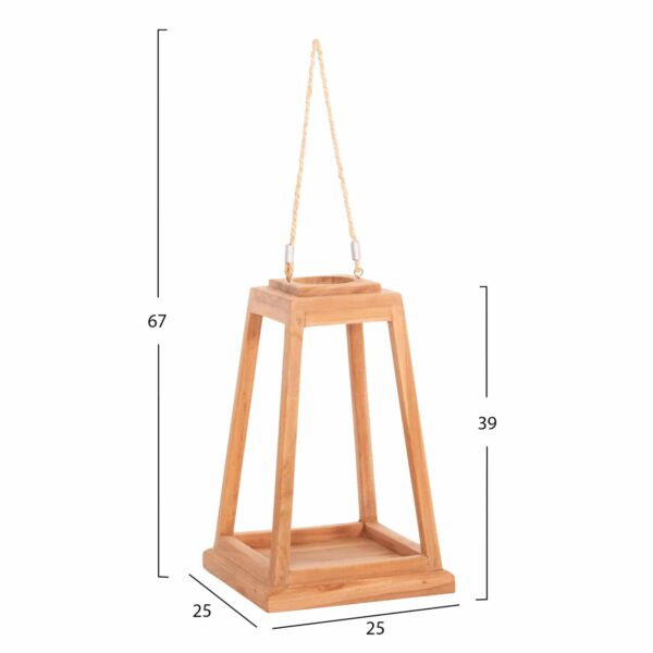 ΕΠΙΤΡΑΠΕΖΙΟ ΔΙΑΚΟΣΜΗΤΙΚΟ ΦΑΝΑΡΙ ΓΙΑ ΚΕΡΙ RAMI HM4584 ΞΥΛΟ TEAK ΦΥΣΙΚΟ 25x25x39-67Υεκ. - Image 2