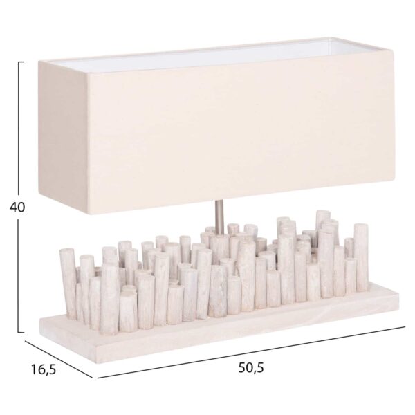 ΕΠΙΤΡΑΠΕΖΙΟ ΦΩΤΙΣΤΙΚΟ TWIGGY HM4426 DRIFTWOOD & ΚΑΠΕΛΟ ΣΕ ΛΕΥΚΟ 50,5x16,5x40Υεκ. - Image 2