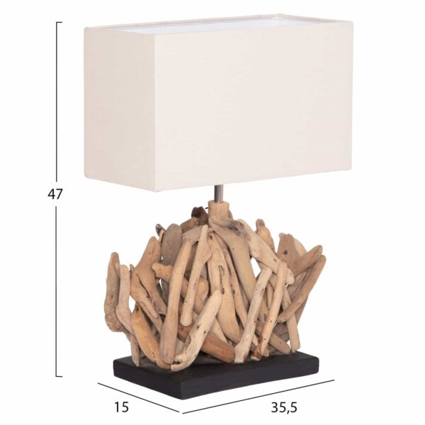 ΕΠΙΤΡΑΠΕΖΙΟ ΟΡΘΟΓΩΝΙΟ ΦΩΤΙΣΤΙΚΟ TWIGGY HM4424 DRIFTWOOD & ΛΕΥΚΟ ΚΑΠΕΛΟ 35.5x15x47Υεκ. - Image 2