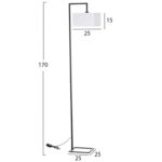 ΦΩΤΙΣΤΙΚΟ ΔΑΠΕΔΟΥ BRANS HM7532.11 ΜΕΤΑΛΛΟ ΜΑΥΡΟ--PVC ΛΕΥΚΟ ΚΑΠΕΛΟ 25x33x170Υεκ. - Image 2