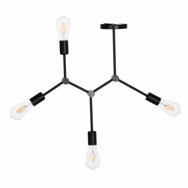 ΦΩΤΙΣΤΙΚΟ ΟΡΟΦΗΣ 4-ΦΩΤΟ LIGHTY HM7405.11 ΜΕΤΑΛΛΟ ΣΕ ΜΑΥΡΟ 57x5x52Υεκ. - Image 3