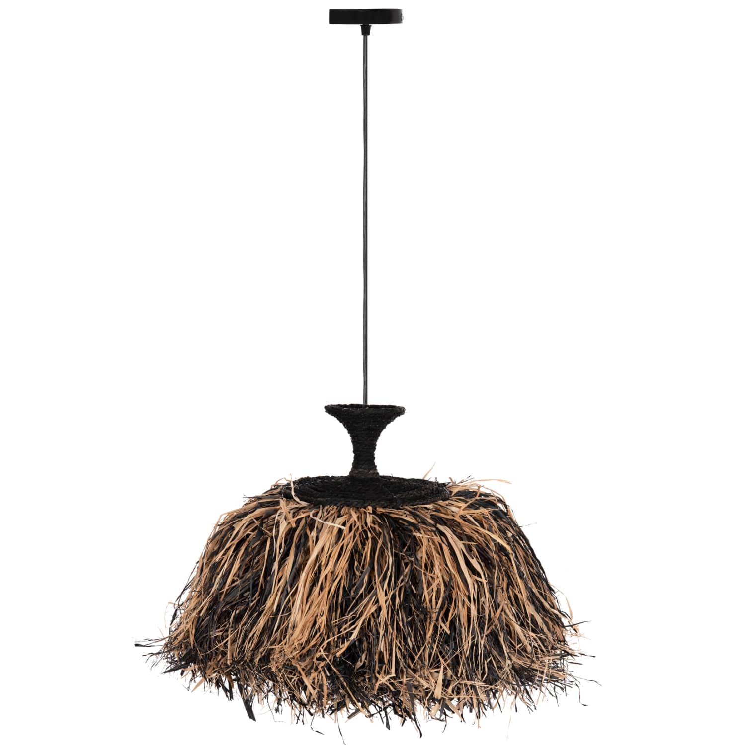 HM4716 ΦΩΤΙΣΤΙΚΟ ΟΡΟΦΗΣ ORDEM HM4716 ΚΑΠΕΛΟ ΙΝΕΣ SISAL & ΜΠΑΝΑΝΑΣ-ΜΑΥΡΟ & ΦΥΣΙΚΟ Φ60x50Υεκ - Image 1