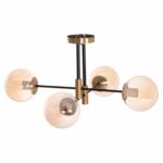 ΦΩΤΙΣΤΙΚΟ ΟΡΟΦΗΣ DREMP HM7409.11 ΤΕΤΡΑΦΩΤΟ ΜΑΥΡΟ-ΧΡΥΣΟ 68x68x36Υεκ. - Image 3