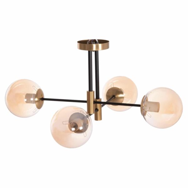 ΦΩΤΙΣΤΙΚΟ ΟΡΟΦΗΣ DREMP HM7409.11 ΤΕΤΡΑΦΩΤΟ ΜΑΥΡΟ-ΧΡΥΣΟ 68x68x36Υεκ. - Image 3