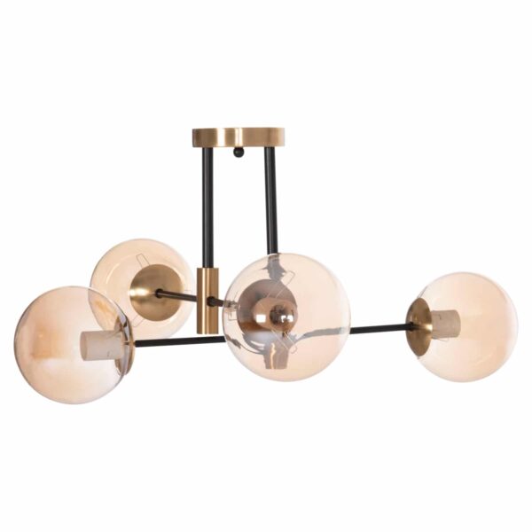 ΦΩΤΙΣΤΙΚΟ ΟΡΟΦΗΣ DREMP HM7409.11 ΤΕΤΡΑΦΩΤΟ ΜΑΥΡΟ-ΧΡΥΣΟ 68x68x36Υεκ. - Image 4