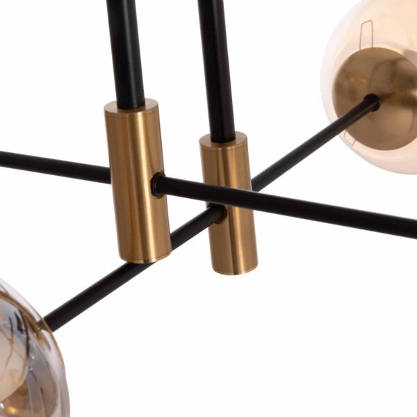 ΦΩΤΙΣΤΙΚΟ ΟΡΟΦΗΣ DREMP HM7409.11 ΤΕΤΡΑΦΩΤΟ ΜΑΥΡΟ-ΧΡΥΣΟ 68x68x36Υεκ. - Image 6