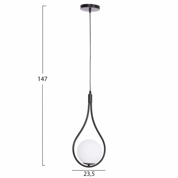ΦΩΤΙΣΤΙΚΟ ΟΡΟΦΗΣ DROPLET HM7503.11 ΜΕΤΑΛΛΟ ΣΕ ΜΑΥΡΟ-ΛΕΥΚΟΣ ΓΛΟΜΠΟΣ 23,5x12x147Υεκ. - Image 2