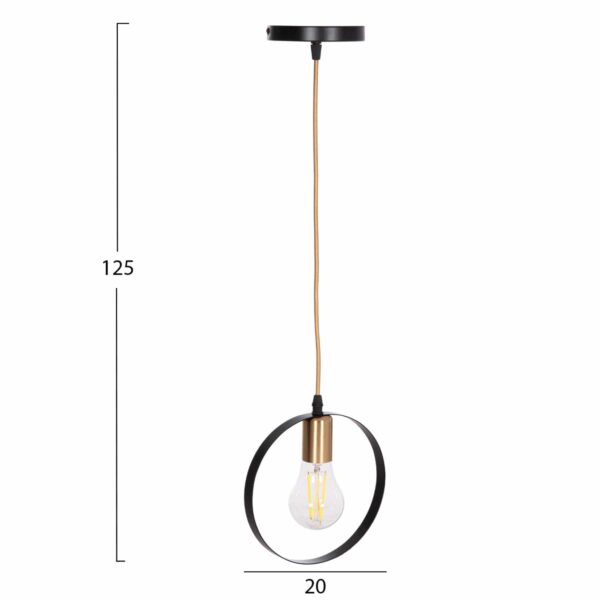ΦΩΤΙΣΤΙΚΟ ΟΡΟΦΗΣ ΚΡΕΜΑΣΤΟ KRENT HM7425.11 ΜΑΥΡΟ-ΧΡΥΣΟ 20x4x125Υεκ. - Image 2