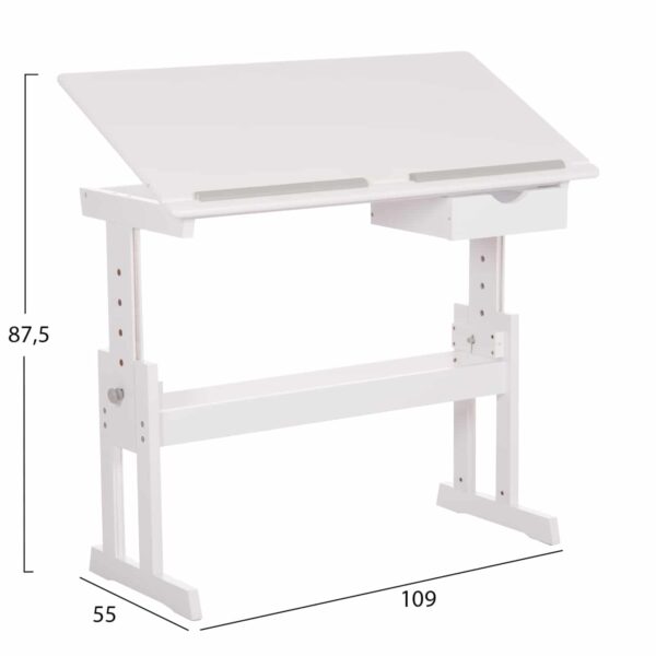 ΓΡΑΦΕΙΟ/ΣΧΕΔΙΑΣΤΗΡΙΟ ASCENT HM18289 MDF ΣΕ ΛΕΥΚΟ 109x55x87,5Υεκ - Image 2