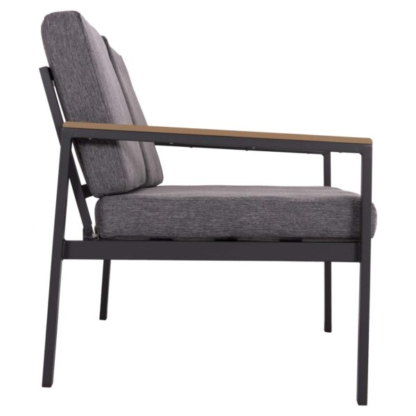 ΚΑΝΑΠΕΣ 2-ΘΕΣΙΟΣ SAFIN HM6279.03 ΑΛΟΥΜΙΝΙΟ & ΜΑΞΙΛΑΡΙΑ ΣΕ ΑΝΘΡΑΚΙ 140x70x77Υεκ - Image 4