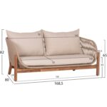 ΚΑΝΑΠΕΣ 2ΘΕΣΙΟΣ ΕΞ.ΧΩΡΟΥ SANJI HM6220 ΞΥΛΟ ΑΚΑΚΙΑΣ-ΑΛΟΥΜΙΝΙΟ-ΣΧΟΙΝΙ 168,5x80x82Υεκ. - Image 2