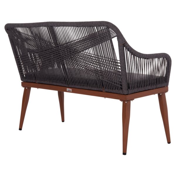 ΚΑΝΑΠΕΣ 2ΘΕΣΙΟΣ MYRTIA HM5550.11 AΛΟΥΜΙΝΙΟ ΚΑΦΕ--ΑΝΘΡΑΚΙ P.E. ΣΧΟΙΝΙ 123x61x90Υεκ - Image 5