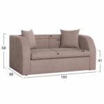 ΚΑΝΑΠΕΣ ΚΡΕΒΑΤΙ ILSA HM3284 ΜΠΕΖ ΑΛΕΚΙΑΣΤΟ ΥΦΑΣΜΑ ΑΝΑΔΙΠΛΟΥΜΕΝΟ ΜΕ ΣΤΡΩΜΑ 160x88x68Υ - Image 2