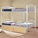 ΚΟΥΚΕΤΑ FLOOR HM21123.01 ΜΕΤΑΛΛΙΚΗ ΛΕΥΚΗ ΜΕ 2 ΕΠΙΔΑΠΕΔΙΑ ΣΥΡΤΑΡΙΑ SONAMA 200x91,5x177,5Yεκ - Image 2