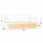 ΚΡΕΒΑΤΙ-ΚΑΝΑΠΕΣ BERNIE HM21121.02 ΛΕΥΚΟ ΜΕΤΑΛΛΟ & 2 SONAMA ΣΥΡΤΑΡΙΑ- ΓΙΑ 190x90εκ. - Image 3