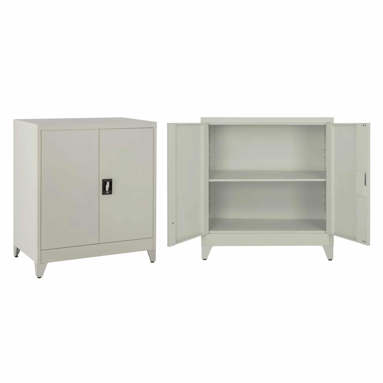 HM11999 ΝΤΟΥΛΑΠΑ ΜΕΤΑΛΛΙΚΗ DURON HM11999 2-ΦΥΛΛΗ ΜΕ 2 ΑΠΟΘ.ΧΩΡΟΥΣ & ΠΟΔΙΑ-ΓΚΡΙ 90Χ40Χ100Υεκ. - Image 1