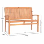 ΠΑΓΚΑΚΙ ΚΗΠΟΥ 2ΘΕΣΙΟ DRAMMON HM18126 ΞΥΛΟ ΤΕΑΚ ΣΕ ΦΥΣΙΚΟ 120x56.5x91.5Υεκ. - Image 2