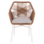 ΠΟΛΥΘΡΟΝΑ TOPIN HM6048.11 ΑΛΟΥΜΙΝΙΟ ΛΕΥΚΟ-P.E. RATTAN ΜΠΕΖ 59x63x81Υεκ - Image 3
