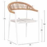 ΠΟΛΥΘΡΟΝΑ BERG HM6284.01 ΑΛΟΥΜΙΝΙΟ & TEXTILENE ΛΕΥΚΟ--P.E.TWISTED RATTAN 55x56x79Υεκ - Image 2